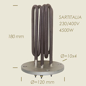 610-EB - REZISTENTA SARTITALIA CU FLANSA Ø 120 4 FORI L=180 4500 W