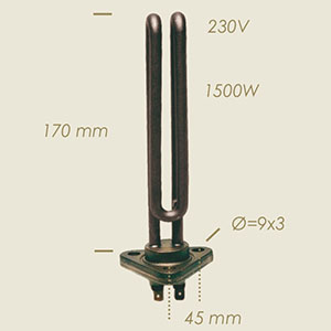 611-A - REZISTENTA CU FLANSA TRIUNGHIULARA Δ=65 L=170 1500 W