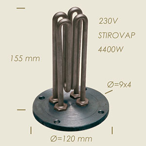 611-S - REZISTENTA STIROVAP CU FLANSA Ø 120 L=165 4400 W