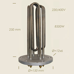 709 - REZISTENTA GHIDINI CU FLANSA Ø 150 6 FORI L=250 8500 W