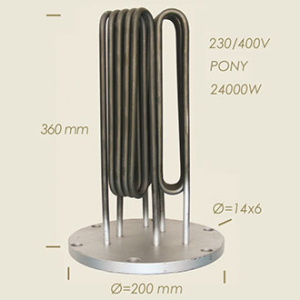 712-SB - REZISTENTA PONY CU FLANSA Ø 200 6 FORI L=360 24000 W
