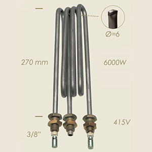 776-CC - REZISTENTA ELEMENTO L=270 6000 W 3/8" 415 V CU SONDA
