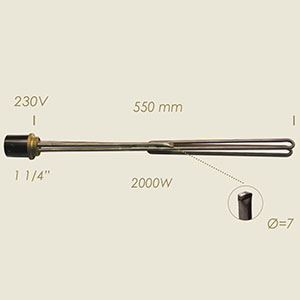 781-BB - REZISTENTA L=550 2000 W 1 1/4" CU SONDA