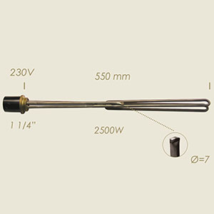 REZISTENTA L=550 2500 W 1 1/4" CU SONDA
