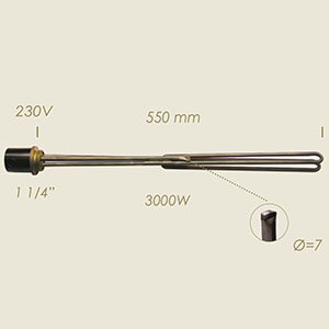 783-EB - REZISTENTA L=550 3000 W 1 1/4" CU SONDA