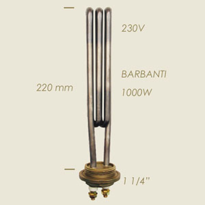 786-BA - REZISTENTA BARBANTI CU FLANSA 1 1/4" L=220 1000 W