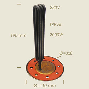 786-F - REZISTENTA FABER TREVIL CU FLANSA Ø 110 8 FORI L=190 2000 W