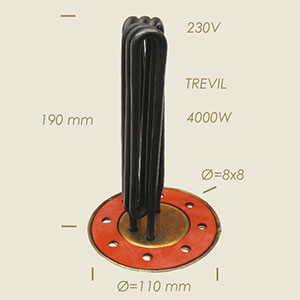 786-FA - REZISTENTA FABER TREVIL CU FLANSA Ø 110 8 FORI L=190 4000 W
