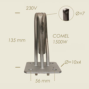 786-L - REZISTENTA PRATIKA COMEL 80X80 4 FORI L=135 1500 W