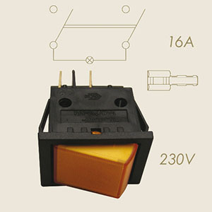 800 - INTRERUPATOR LUMINOS 4 FASTON ARANCIO 220 V