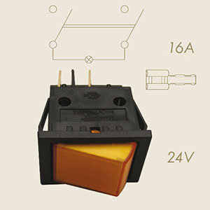 800-N - INTERUPATOR LUMINOS 4 FASTON ARANCIO 24 V
