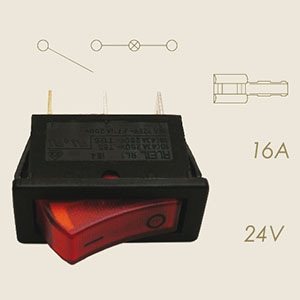 800-ND - INTERUPATOR LUMINOS STRETTO ROSSO 24 V