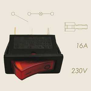 801-AB - INTRERUPATOR LUMINOS STRETTO ROSSO 220 V
