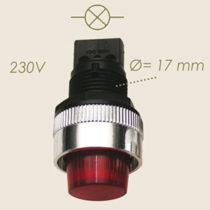 801-BA-220 - LAMPA LUMINOASA ROSSA CON LAMPADINA