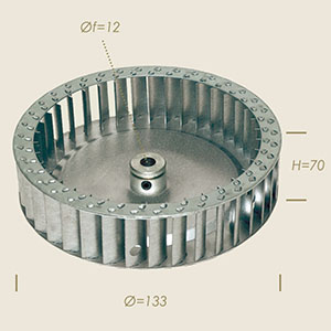 939-GH - TURBINA MOTOR CAMPTEL Ø 133 L=70 FORO Ø 12