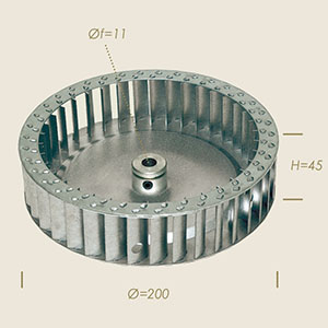 939-GO - TURBINA MOTOR Ø 200 L=45 FORO Ø 11