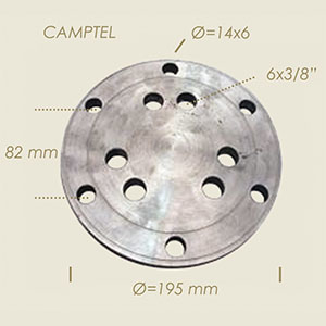 960-A - FLANSA CAMPTEL 6 FORI Ø 195 6 FORI INTERNI