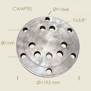 960-AA - FLANSA CAMPTEL 6 FORI Ø 195 7 FORI INTERNI