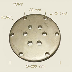 961-A - FLANSA PONY 6 FORI Ø 200 6 FORI INTERNI