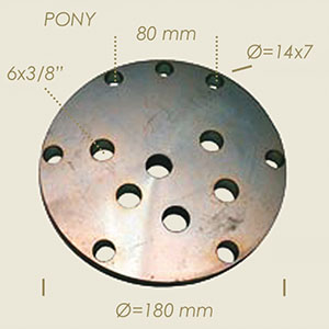 961-BA - FLANSA PONY 6 FORI Ø 180 6 FORI INTERNI TIPO NUOVO