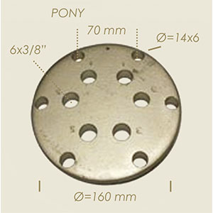 961-C - FLANSA PONY 6 FORI Ø 160 6 FORI INTERNI