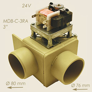 992-FE-24 - VALVA EVACUARE APA 3" NORMALMENTE CHIUSA 24 V SENZA TROPPO PIENO A SQUADRA MDB-C-3R