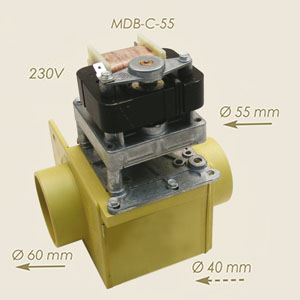 992-FI - VALVA EVACUARE APA 55MM NORMALMENTE CHIUSA 230 V MDB-C-55